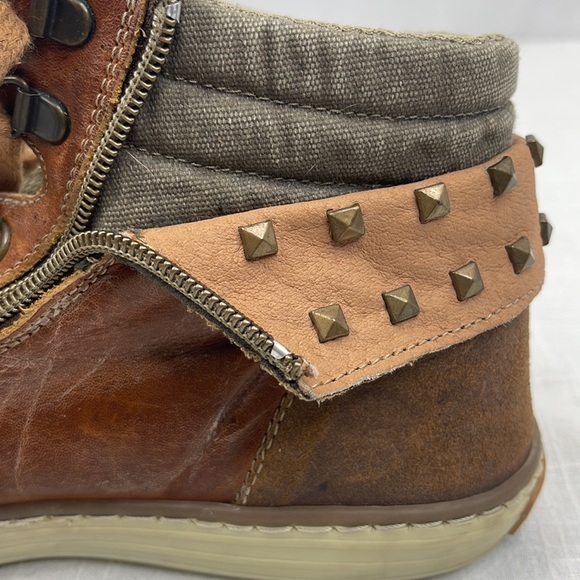 Steve Madden Art Name Burnleyy High Top Zip Lace Studded Leather Shoes Mens Sz 8 - Picture 5 of 7